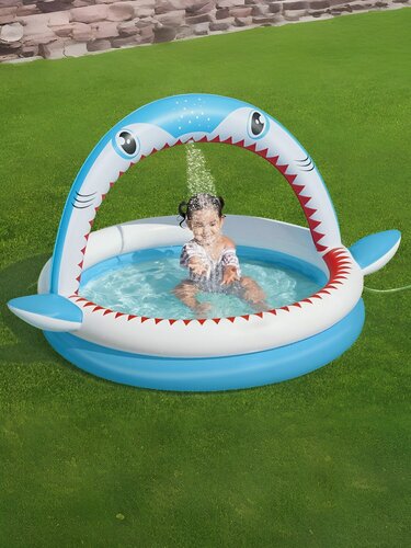 Изображение товара Надувной детский бассейн Bestway Акула 53157 с разбрызгивателем и фонтаном, 163х127х92 см, 130 л, от 2 лет