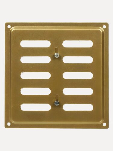 Изображение товара Решетка вентиляционная металлическая Event 150х150 мм, регулируемая, золотая, для систем вентиляции, артикул 150х150ВРР