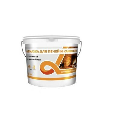 Обмазка для печей Альфа и каминов, белая, 3 кг, огнеупорная 2536