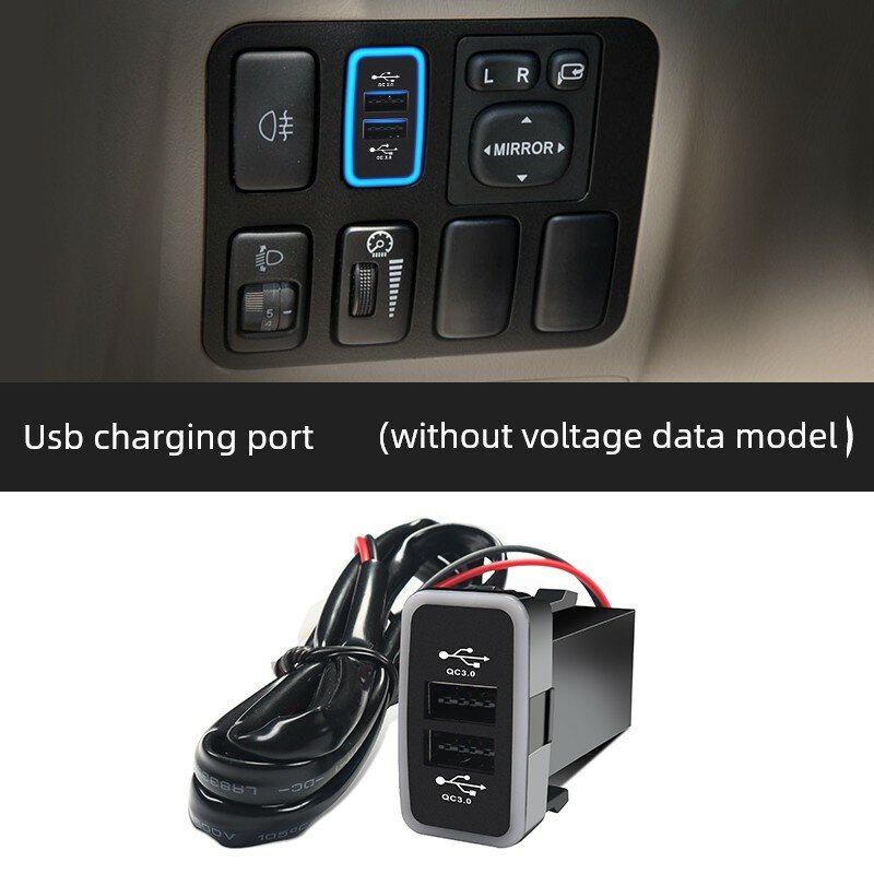 Автомобильный USB-адаптер для Тойота Прэдо 03-09 и LC120 без отображения напряжения, быстрая зарядка, совместимость OEM