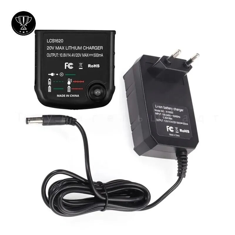 GM Зарядное устройство для литиевых аккумуляторов, совместимое с Black Decker 10,8 В, 14,4 В, 20 В LBXR20, вилка европейского стандарта