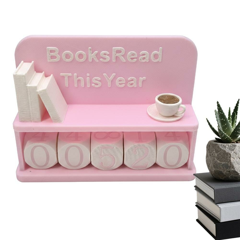 Трекер прочитанных книг, 3D-печать, с подвижными цифрами, декор для книжной полки, подарок читателю, учителю (несколько цветов)