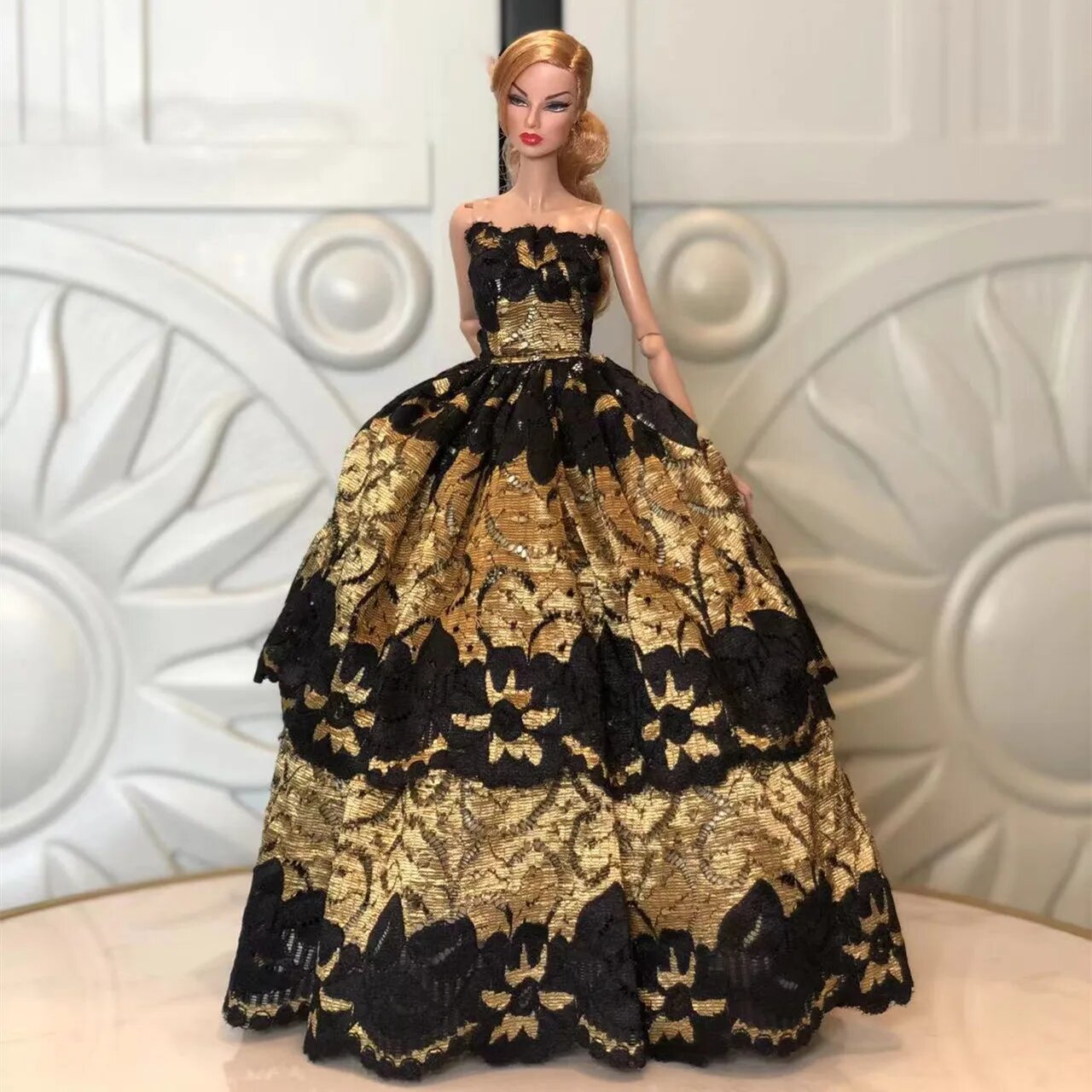 Вечернее платье для куклы 1/6 Черный, Evening gown H