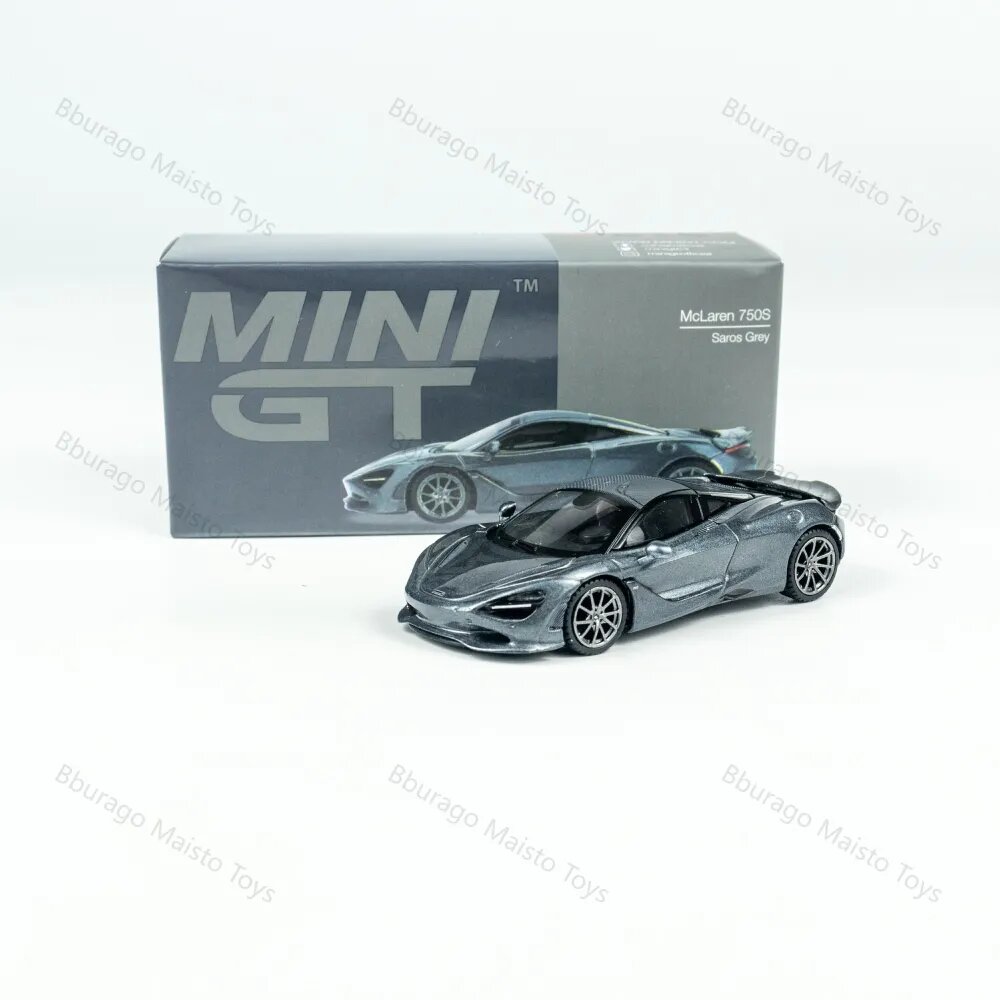 MINIGT 1:64 McLaren 750S Saros Grey отлитая под давлением модель гоночного автомобиля Игрушки