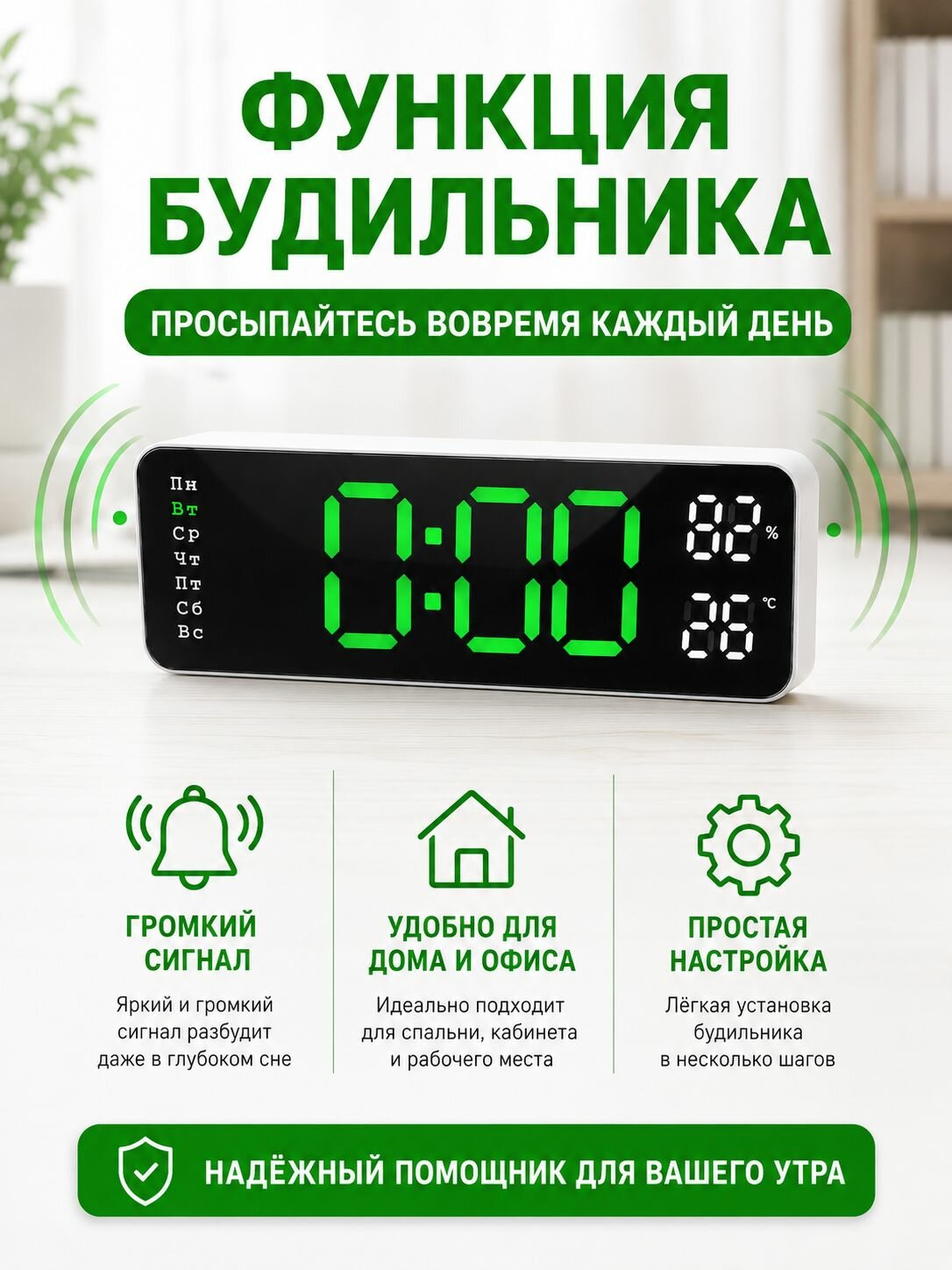 Настольные часы Электронные 1 шт