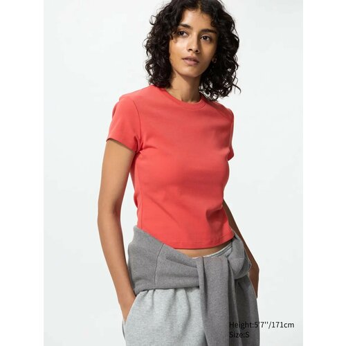 фото Футболка uniqlo mini t-shirt, 1 шт., размер m, коралловый