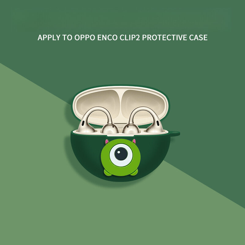 Чехол OPPO Enco Clip2 темно-зеленый одноглазый с карабином Air5 Pro