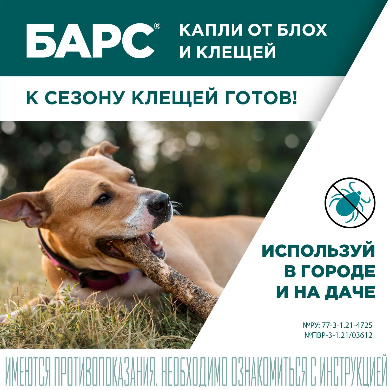 Барс капли инсектоакарицидные для собак от 20 до 40 кг 1 пипетка/2,68мл