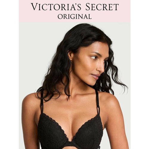 фото Бюстгальтер victoria's secret sexy tee sophia lace push-up bra, 1 шт., размер 32b, черный