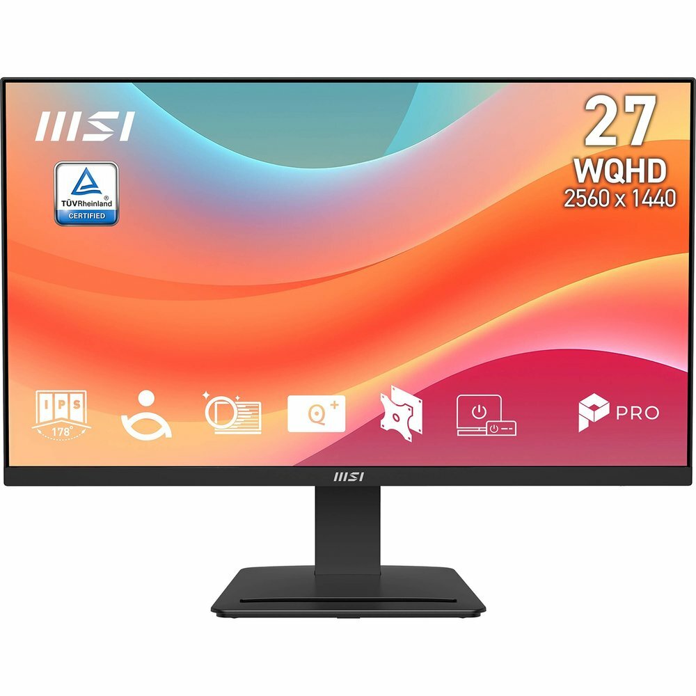 Монитор 27" MSI PRO MP273Q E7 IPS, 2560x1440, 75Hz, 4ms, 250сd/m, 1000:1, HDR | 2xHDMI(2.0), DP(1.4) | ExPSU, Vesa 100, Black