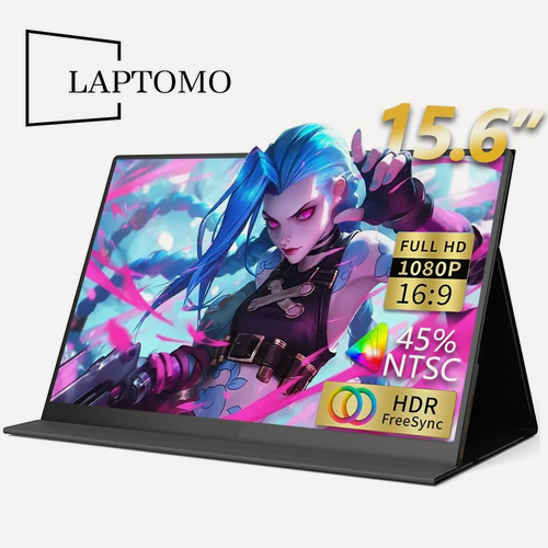 Изображение товара Портативный монитор 15.6" Full HD 1920x1080 IPS, переносной экран для ноутбука, смартфона, Nintendo Switch, Type-C