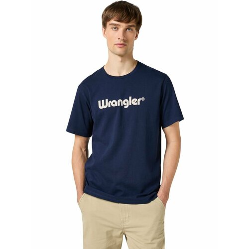 фото Футболка wrangler men wrangler logo tee, размер 4xl, темно-синий