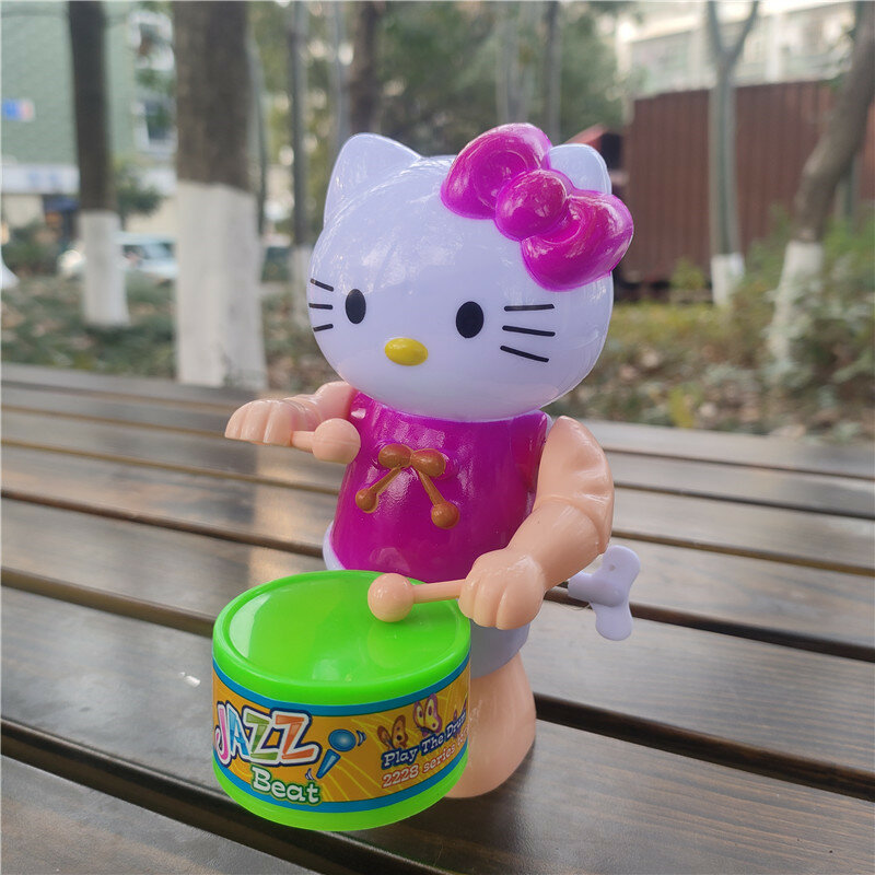 Кошка с цветами и барабаном, уникальная фигурка животного для детей, очаровательный подарок