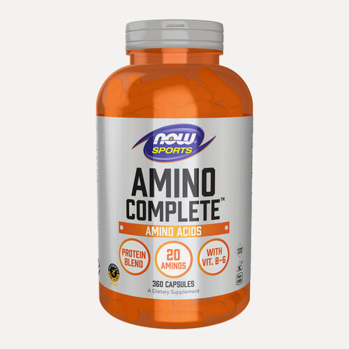Изображение товара NOW Amino Complete, Аминокислотый комплекс, 360 растительных капсул, для набора мышечной массы и похудения