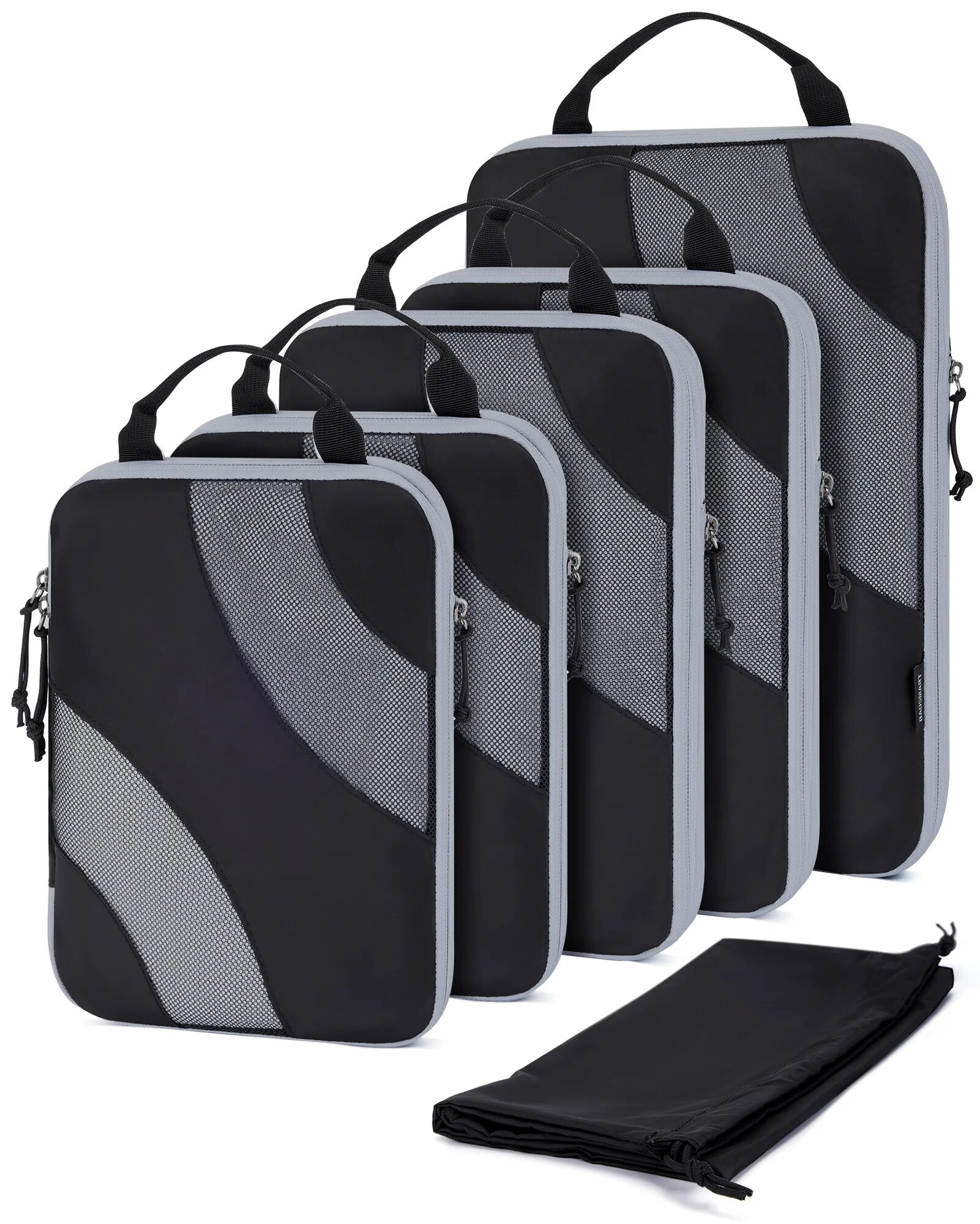 BAGSMART Набор органайзеров для одежды, 4 шт, черный