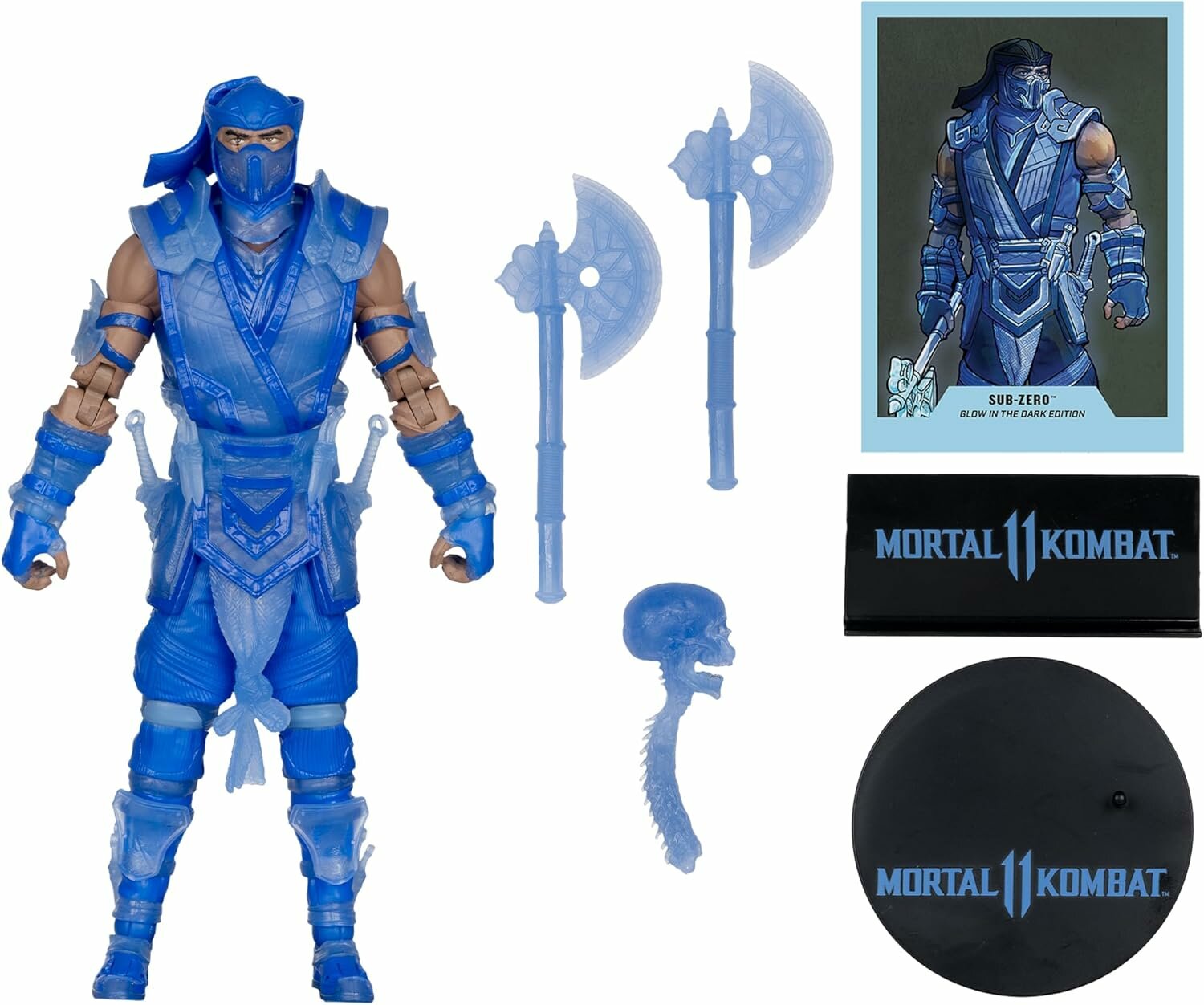 McFarlane Toys Mortal Kombat 11 Gold Label — Sub-Zero Glow in the Dark — экшн-фигурка 7" с аксессуарами