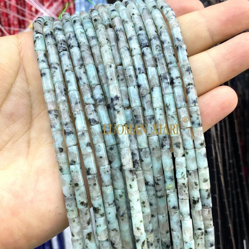 Бусины LUOMAN XIARI point blue jade 4x9mm 38-40pcs 36cm