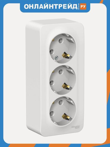 Изображение товара Розетка Systeme Electric (schneider Electric) SCHNEIDER ELECTRIC BLANCA 3-я с заземлением, без шторок, изол. пл 16А, 250В, Белый, BLNRA010311
