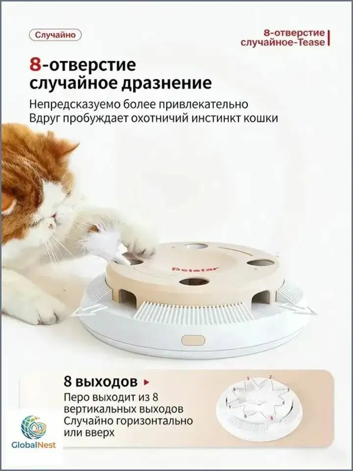 Премиальная автоматическая дразнилка для кошек, устройство Whippucker Machine от Petstar, созданное для развлечения и устранения скуки у питомцев.