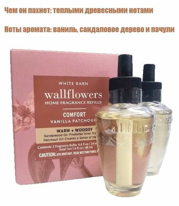 Bath and Body Works Рефилл, Ароматическая жидкость Vanilla Patchouli (2шт.)
