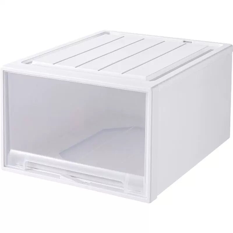 Белая прозрачная коробка-ящик 39x23 см с четким видом для шкафа