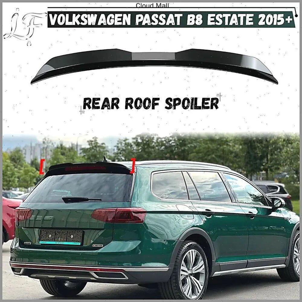 Спойлер автомобиля, 1 шт. для Volkswagen VW Passat B8 Estate 2015-70, ABS пластик, черный, задний