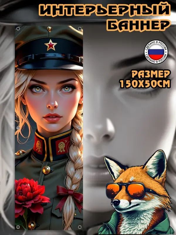 Постер, баннер на стену 150х50см 9 Мая День Победы