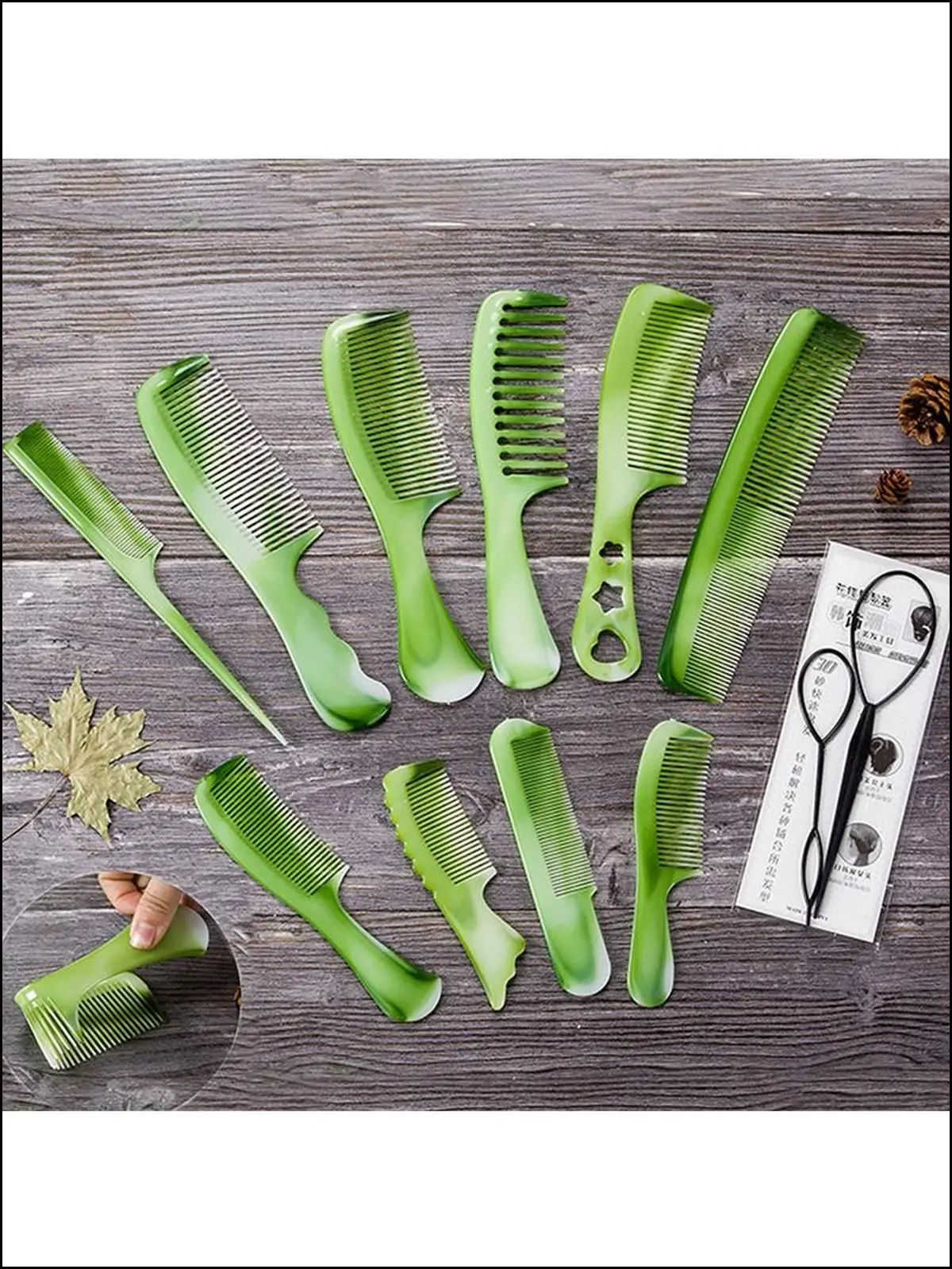 Набор из 10 расчесок для волос, гибкие и прочные, портативные расчески с разными зубьями для повседневного ухода