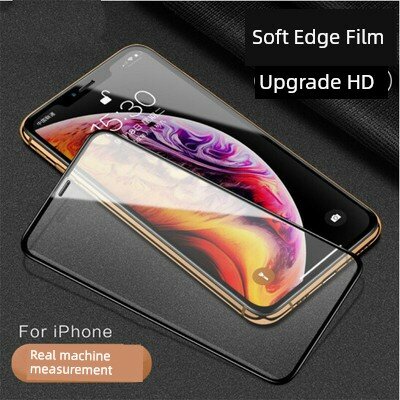 IPhone Xs Черный край Полный экран Прозрачный Стеклянный защитный чехол 2 шт