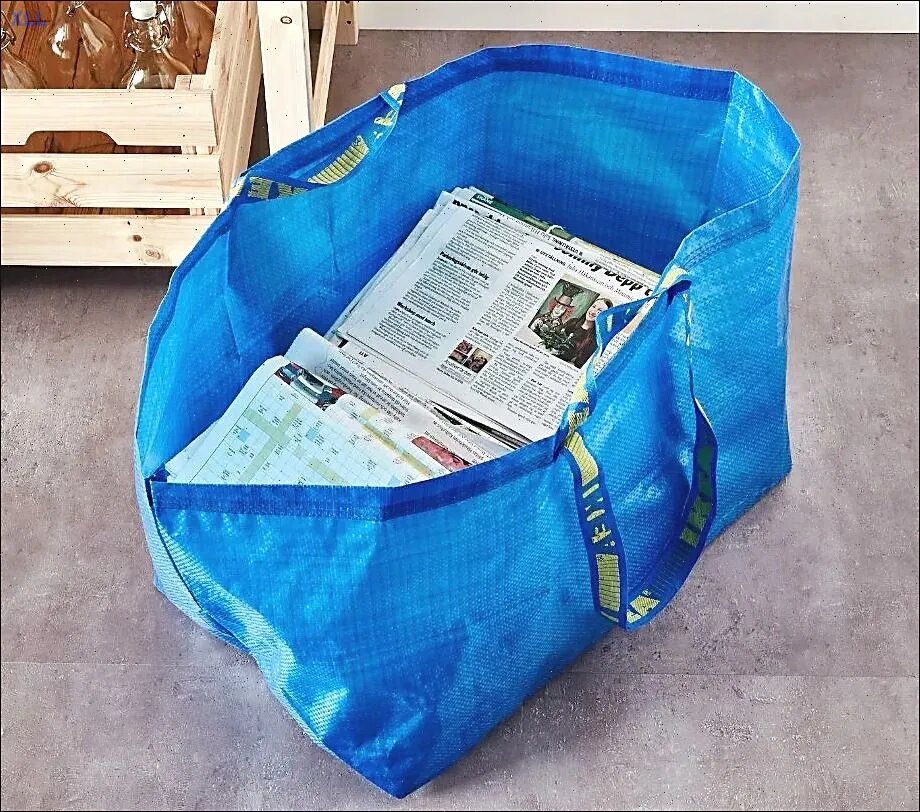 Сумка IKEA FRAKTA 71 л синяя, 2 шт, размеры 55х37х35 см, полипропилен — фото 1