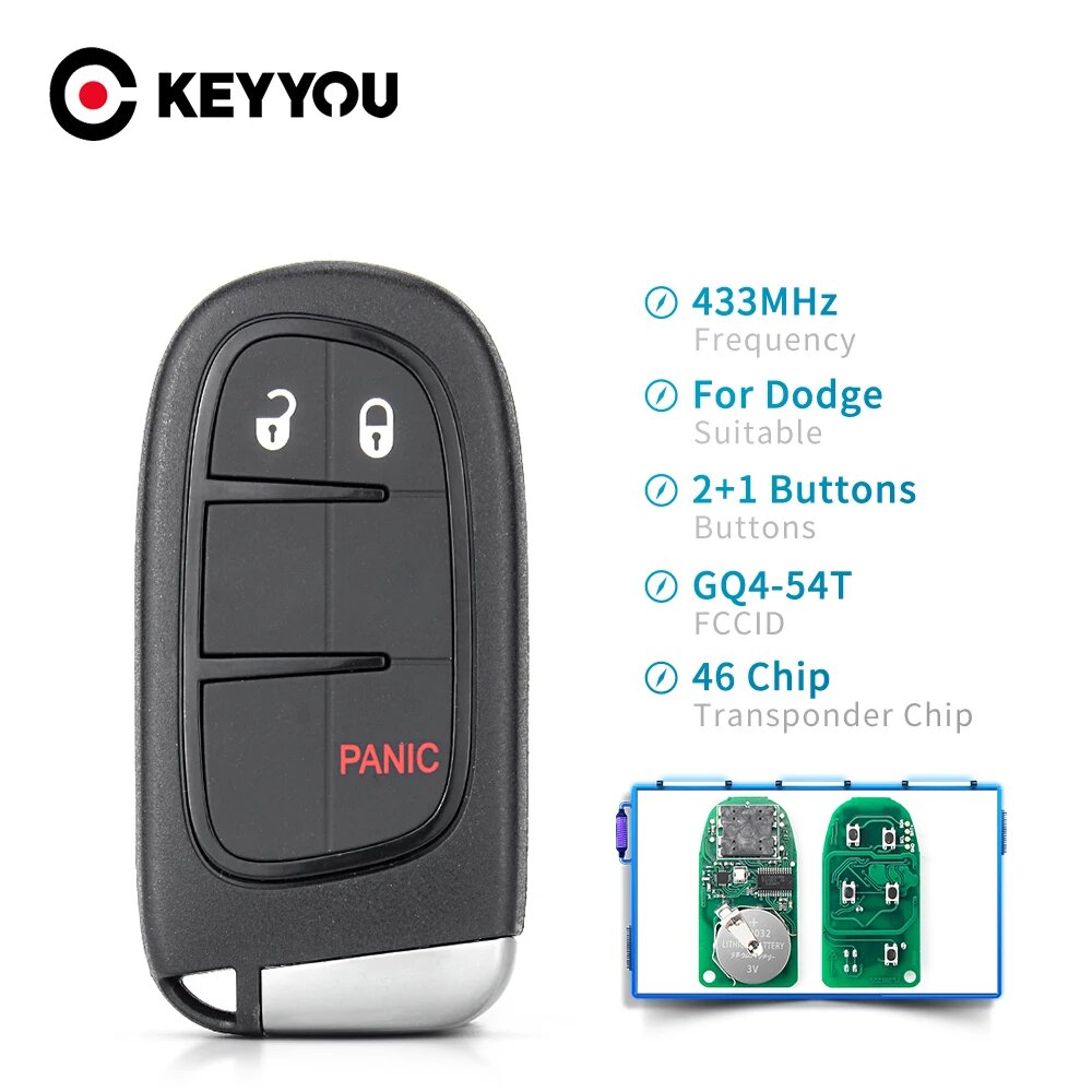 KEYYOU для автомобильного ключа Dodge, модель 1500 2500 3500 2013 2014 2016 2017 433 4/5, 3 buttons
