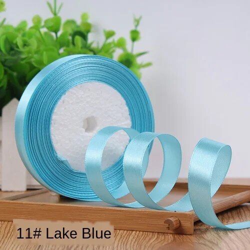 МерiLover атласные ленты 6-50 мм 22 м для декорирования lake biue, 25mm