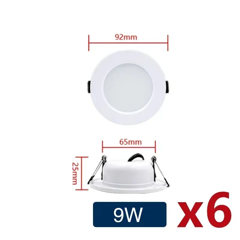 LED потолочный светильник 9W Warm White DC24V x6