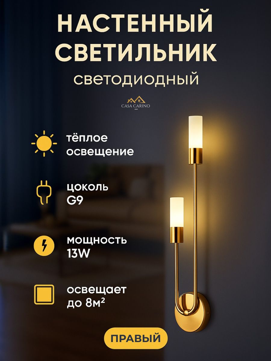 Бра настенный светодиодный в спальню 1 шт