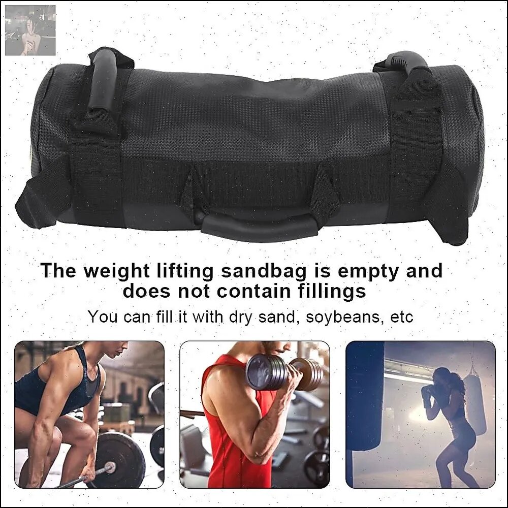 Сандбаг Power Bag для тяжелой атлетики и фитнеса, предназначенный для тренировок высокой интенсивности весом 10 кг, изготовлен из ПУ кожи, размером