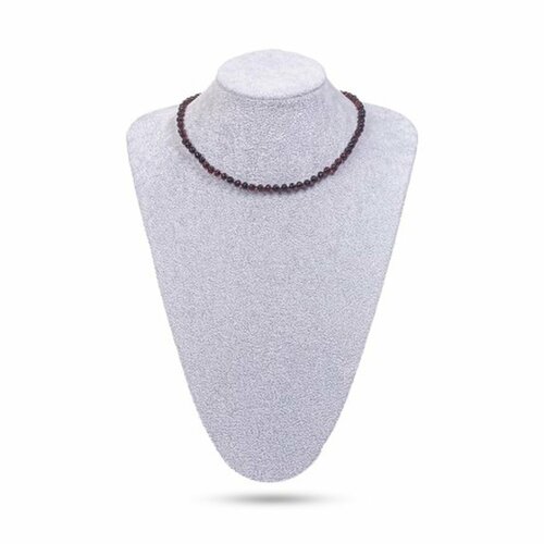 фото Бусы diamant online, янтарь, длина 45 см, гранатовый