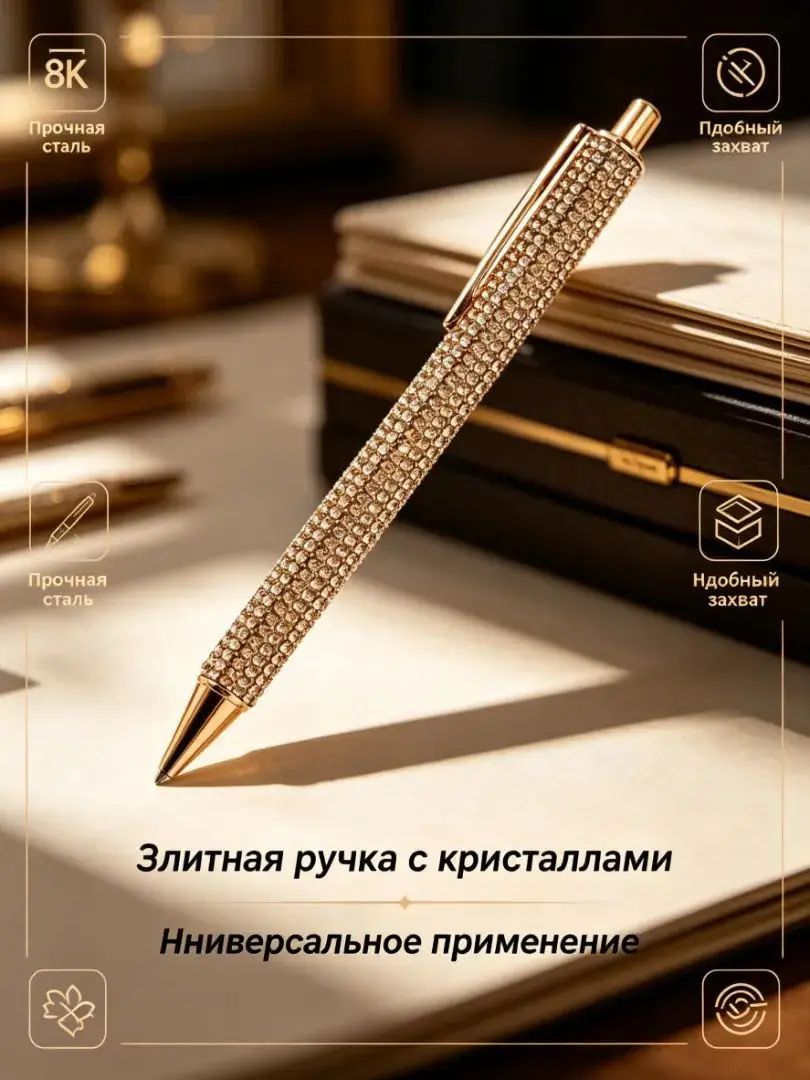 Набор ручек Шариковая, цвет: Золотой, 1 шт.