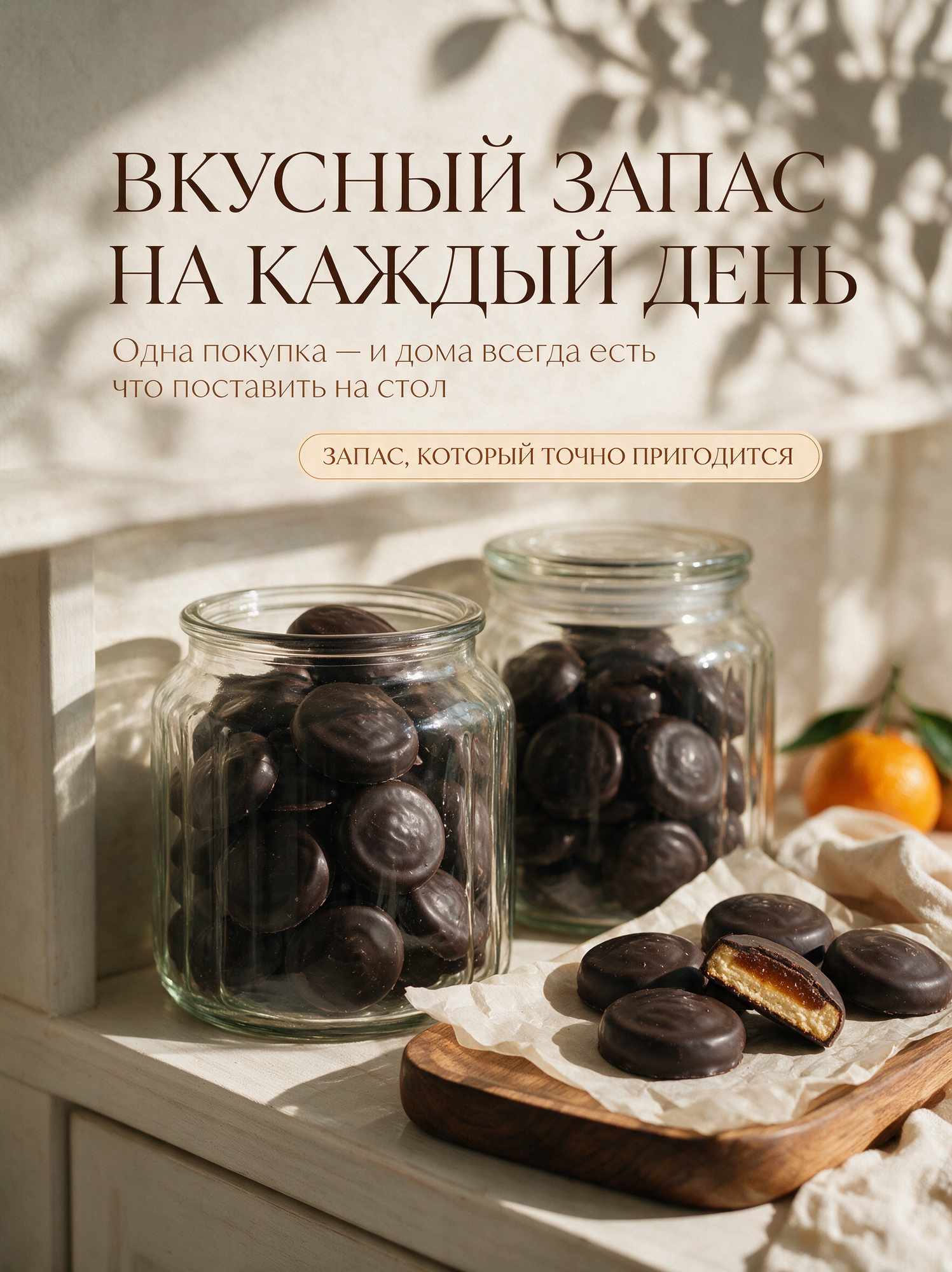 Печенье Бонефи со вкусом апельсина Остров Изобилия 1,7 кг, сахарное печенье с фруктовой начинкой в глазури — фото 1
