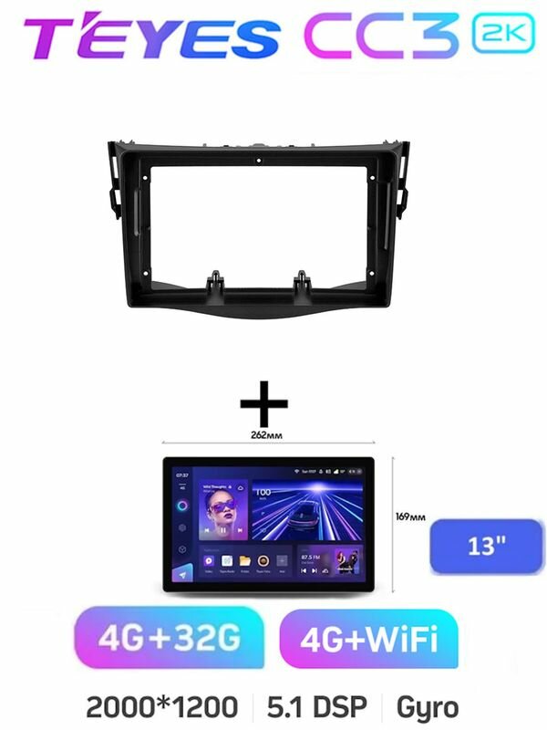 Магнитола 13" Teyes CC3 2k 4/32 Gb Toyota RAV4 3 XA30 2005-2016 F1