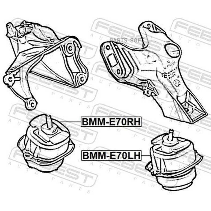 FEBEST BMME70LH FEBEST BMM-E70LH подушка двигателя левая (гидравлическая) BMM-E70LH