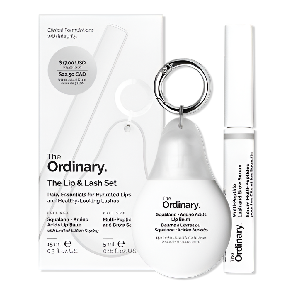 The Ordinary Lip & Lash set - Набор для увлажнения губ и укрепления ресниц: бальзам со скваланом и аминокислотами