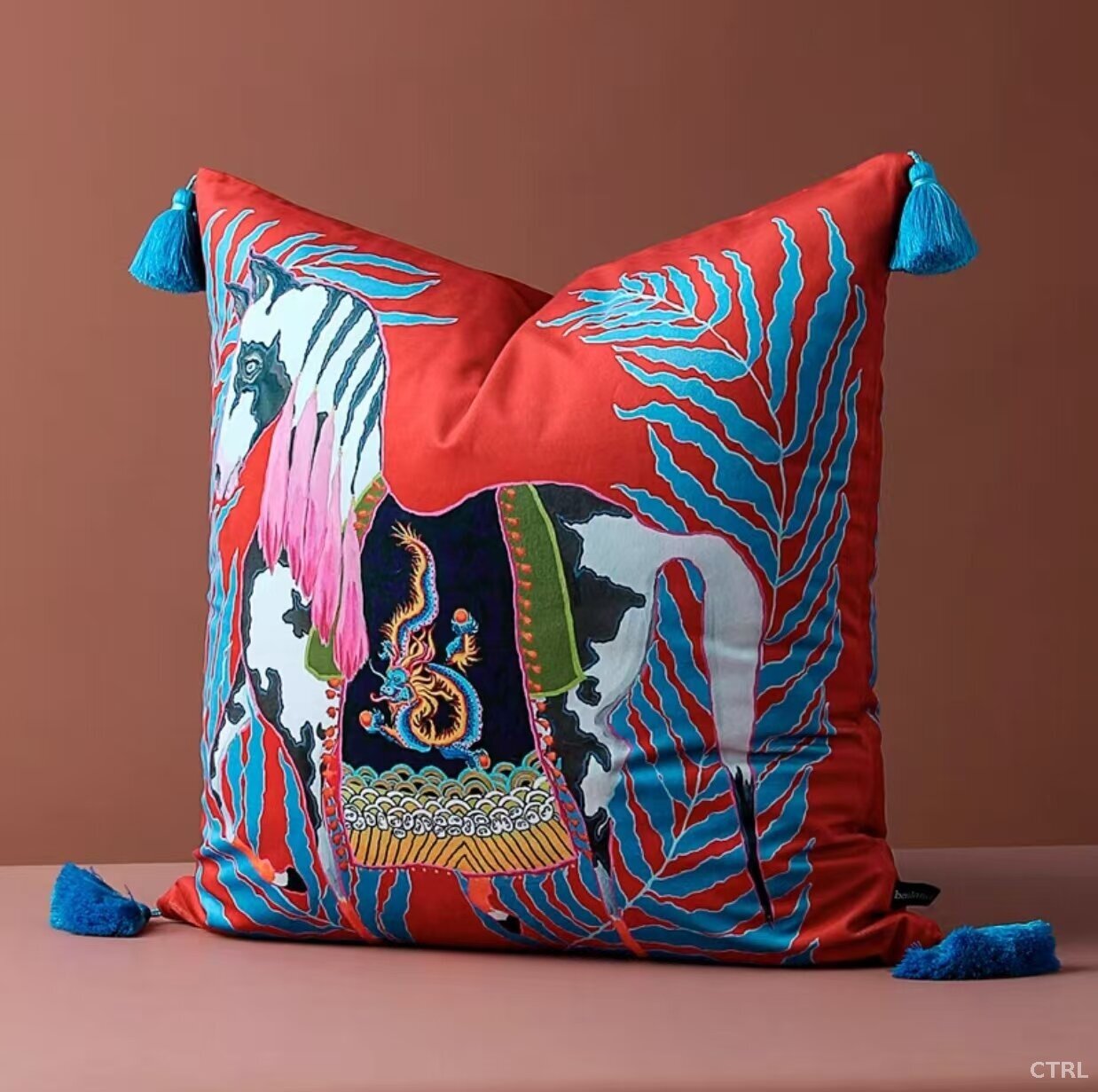 Бархатные чехлы для подушек Formaso, розовый росa, 45x45/50x50/60x60 см, Red, 45x45cm(18 Inch)