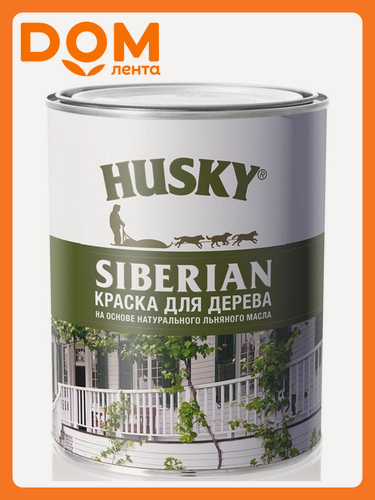 Изображение товара Краска фасадная по дереву HUSKY Siberian полуматовая белая 2,7 л