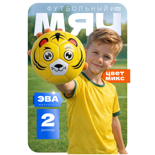 Мяч футбольный, р. 2 (EVA, PVC камера, машинная сшивка), микс