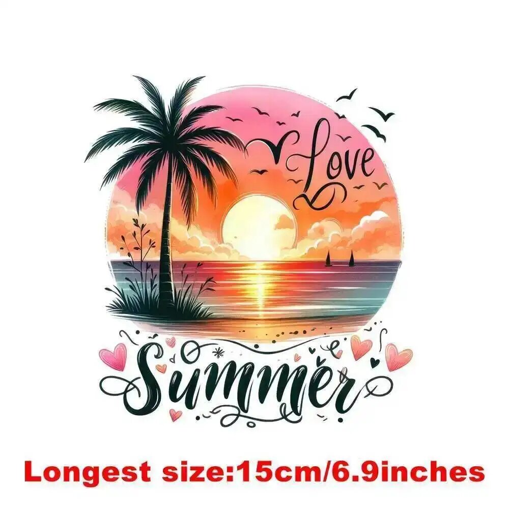 Наклейка на одежду "Summer Love" 15см, YTH0492-8