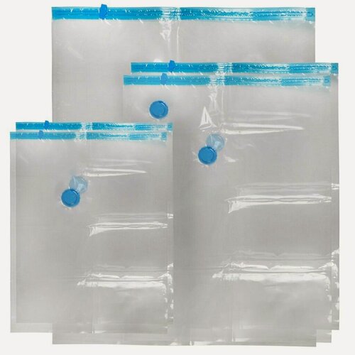 Изображение товара Набор вакуумных пакетов для хранения одежды 5 штук: 50х60, 60х80, 70х100 см. Артикул A460007
