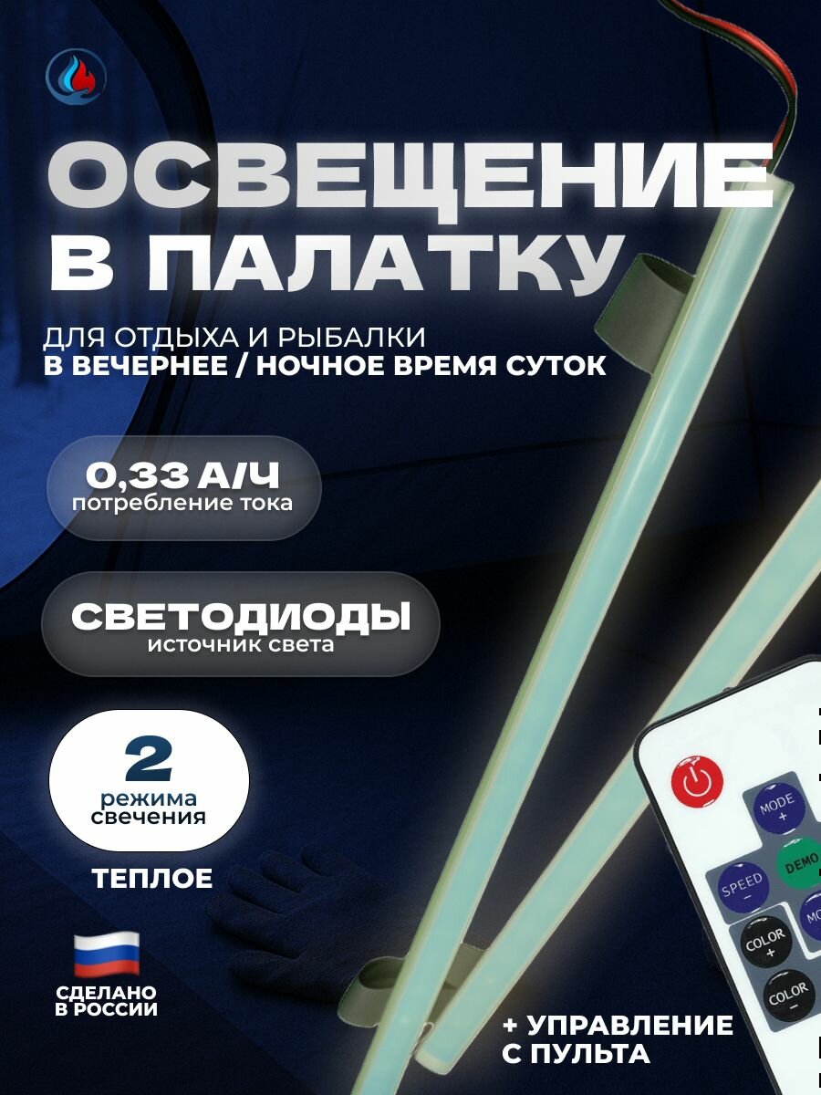 LED освещение Сибтермо с пультом ДУ для палаток теплое