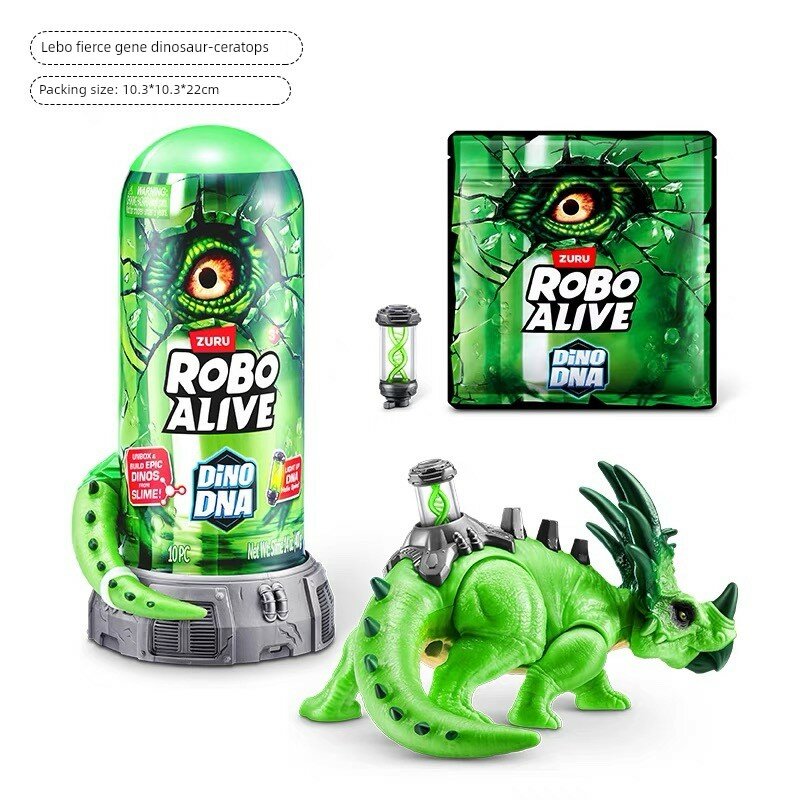 Зеленая фигурка кератопса из серии Gene Dinosaur Blind Box Zuru 71139 для мальчиков 5-8 лет