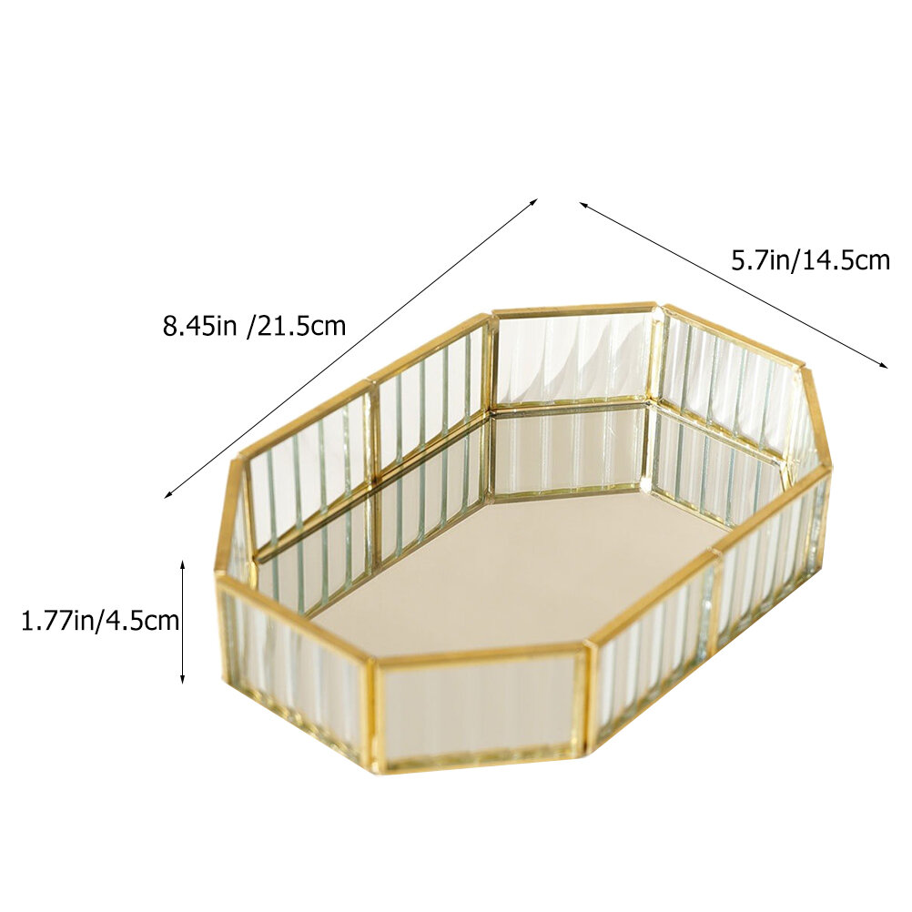 Декоративная подставка под косметику габаритами 21.50x14.50x4.50cm с пространством для аксессуаров
