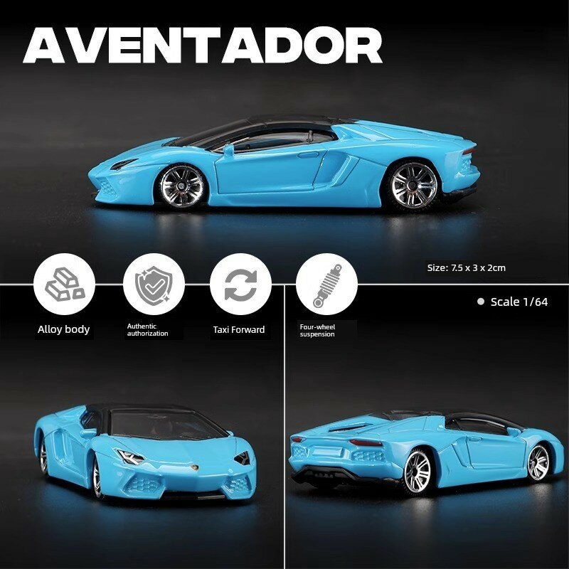 Официальная алюминиевая модель автомобиля Lamborghini LP700 Синий для мальчиков Детская мини-гонка 1:64